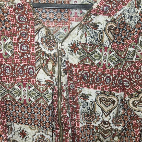 Nail  Floral Print Tunic Blouse Womens 2X 3/4 Sleeve Lightweight 2442 - Picture 3 of 9